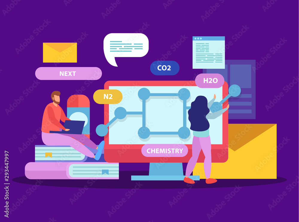 Online Education Flat Composition Online Education Flat Composition