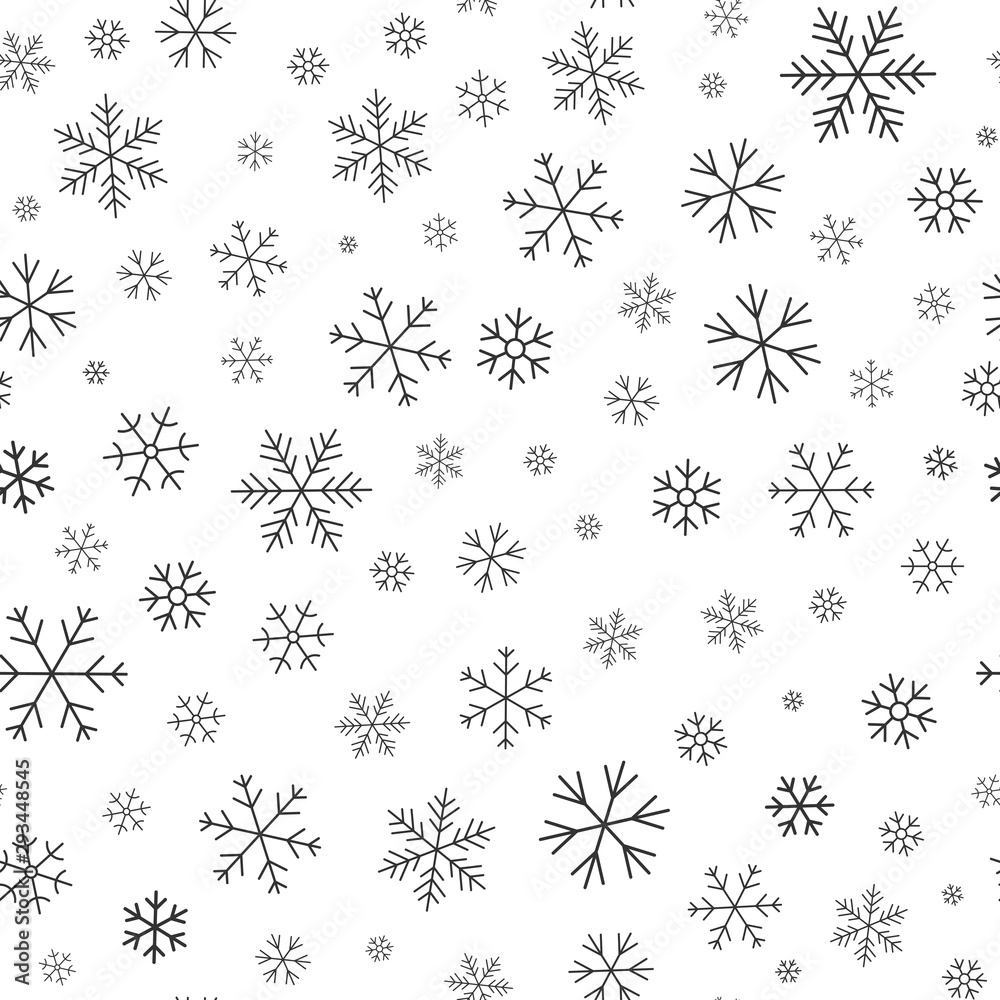 Snowflake winter snow line seamless pattern vector Snowflake winter snow line seamless pattern vector