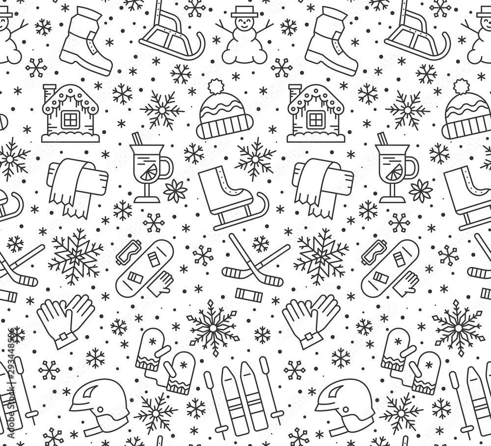 Winter New year holiday seamless pattern vector