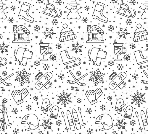 Winter New year holiday seamless pattern vector