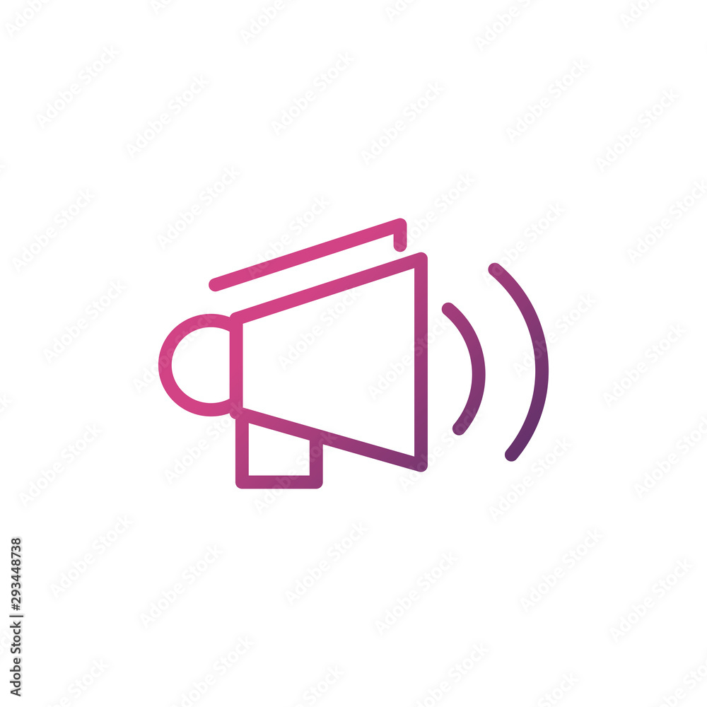 megaphone network social media icon line megaphone network social media icon line
