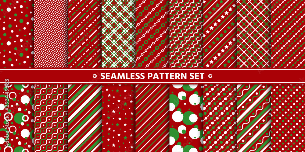 christmas seamless red strip circle pattern vector christmas seamless red strip circle pattern vector