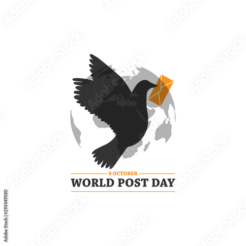 9 october world post day vector design image