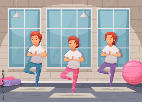 Kids Yoga Cartoon Background