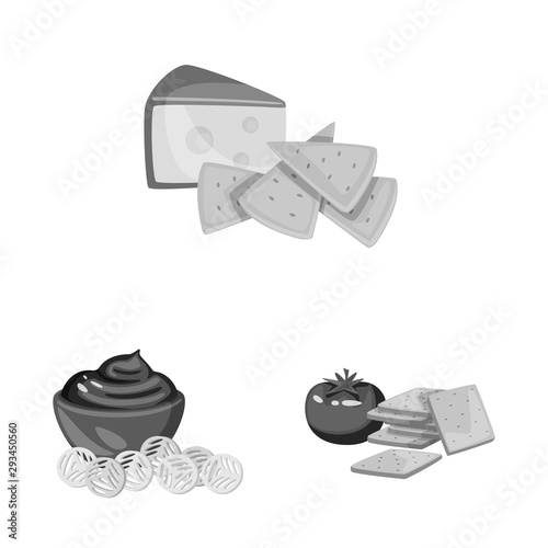 Vector design of taste and cooking sign. Set of taste and seasonin stock symbol for web.