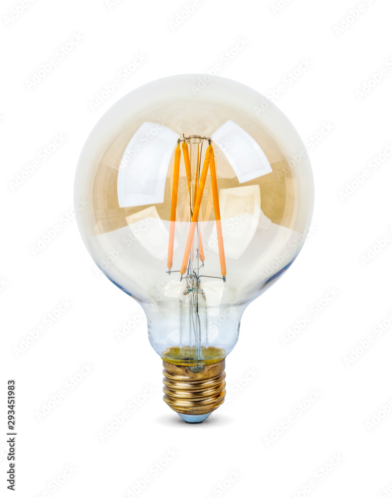 Modern, contemporary, round led bulb in retro version.