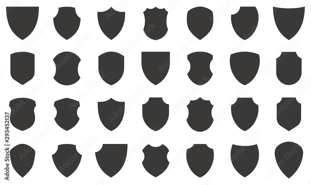 Shield icons collection. Protect shield vector - obrazy, fototapety, plakaty 