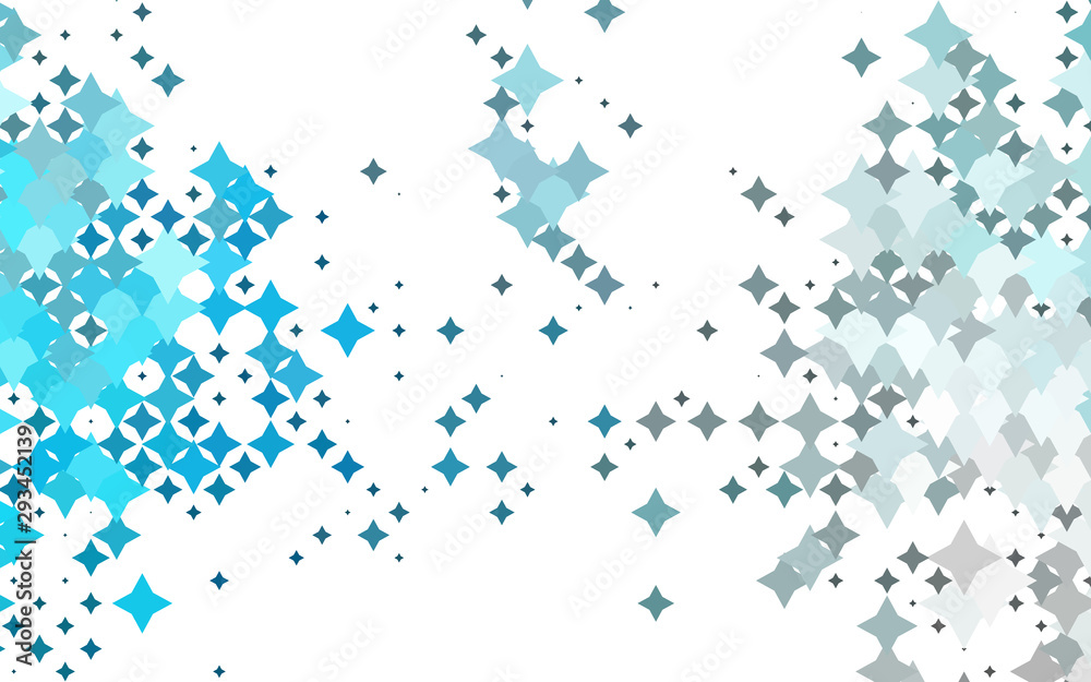 Light BLUE vector background with colored stars. Glitter abstract illustration with colored stars. The pattern can be used for new year ad, booklets.