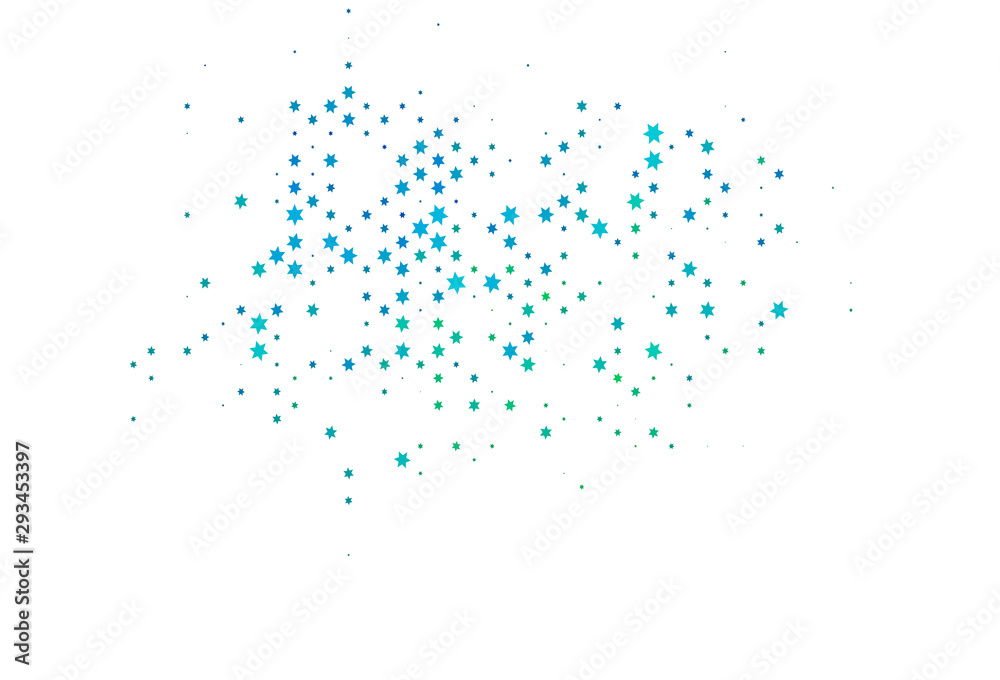 Light Blue, Green vector template with sky stars.