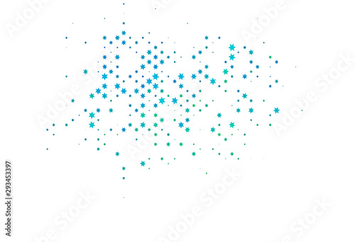 Light Blue, Green vector template with sky stars.