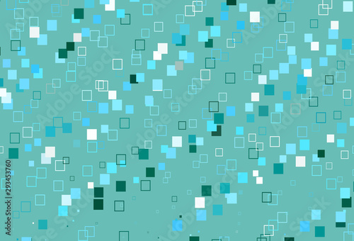 Light Blue  Green vector backdrop with lines  rectangles.