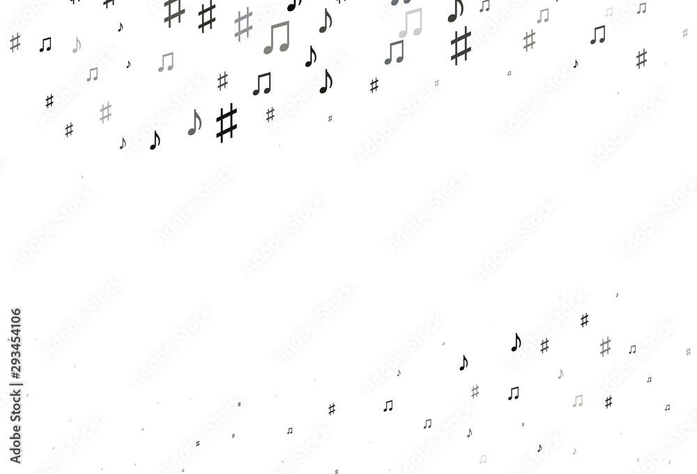 Light Black vector pattern with music elements. Light Black vector pattern with music elements.
