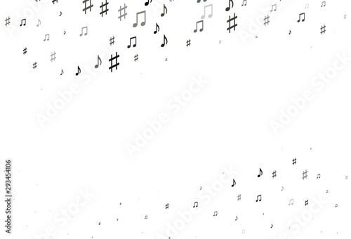 Light Black vector pattern with music elements.