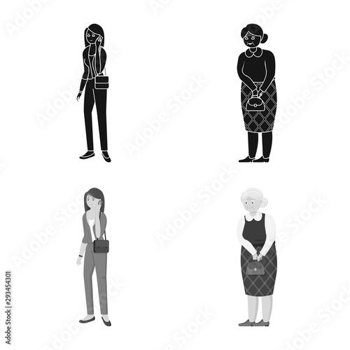Vector design of character and avatar logo. Set of character and portrait vector icon for stock.