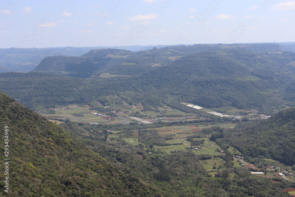 Panoramic view of the Ninho das Águias (Eagle's Nest), located in the northwest of the municipality of Nova Petrópolis. It is one of the best hang gliding locations in the state of Rio Grande do Sul.