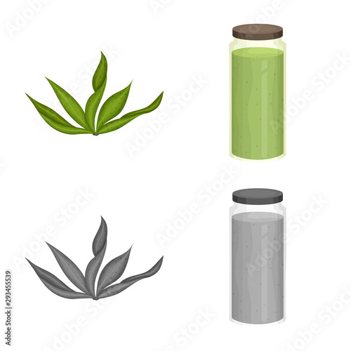 Isolated object of protein and sea sign. Set of protein and natural stock vector illustration.