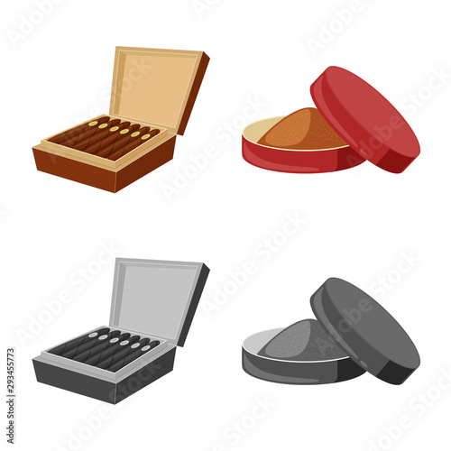 Vector illustration of refuse and stop sign. Collection of refuse and habit stock vector illustration.