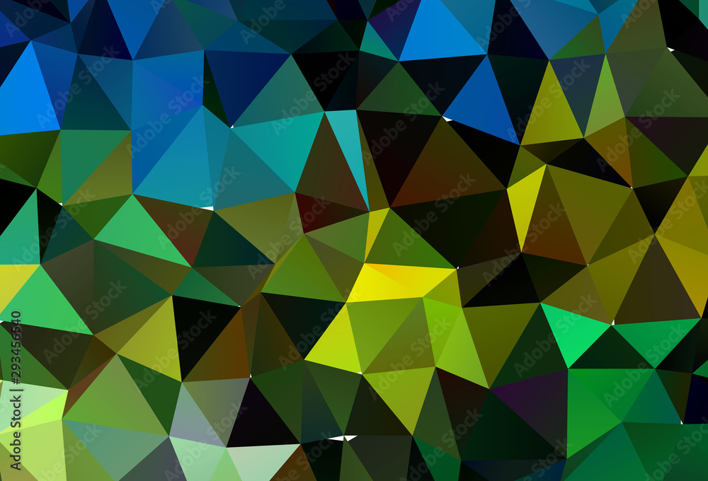 Light Blue, Yellow vector blurry triangle pattern.