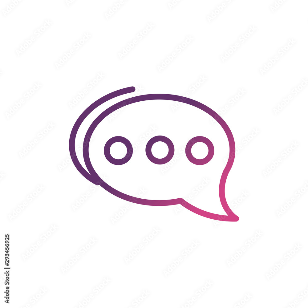 chat bubble network social media icon line chat bubble network social media icon line
