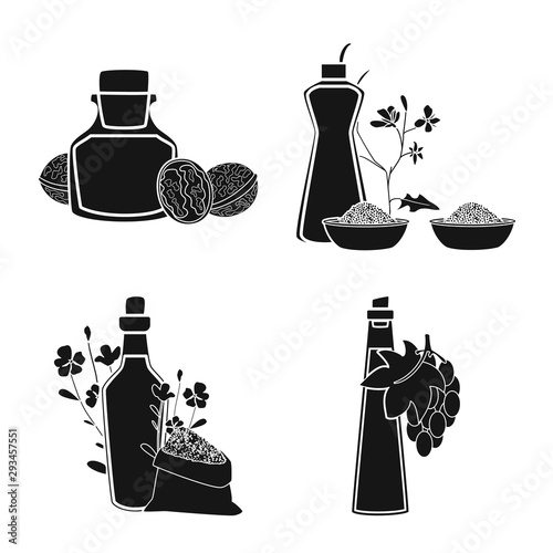 Isolated object of oil and agriculture symbol. Set of oil and glass stock symbol for web.