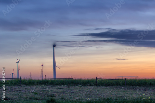 Eco windmill farm - ecological electricity