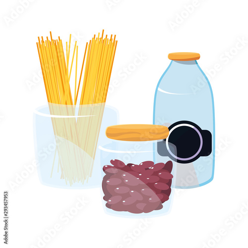 Isolated noodles and beans icon vector design