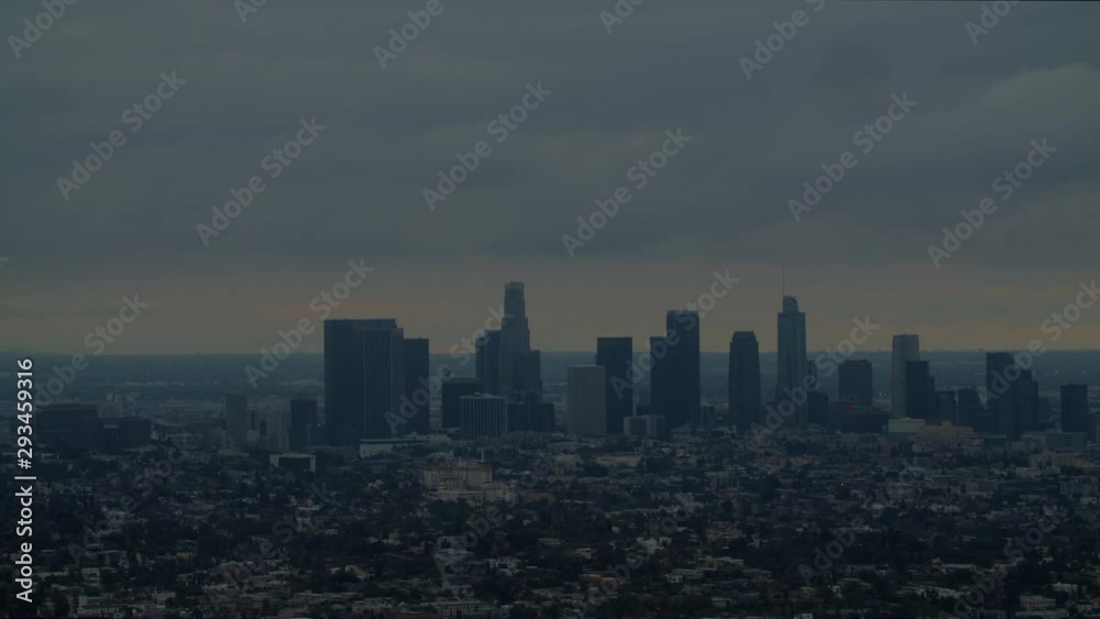 FIXED EST DUSK Establishing shot of Los Angeles Downtown from Griffith observatory. 4K UHD FIXED EST DUSK Establishing shot of Los Angeles Downtown from Griffith observatory. 4K UHD