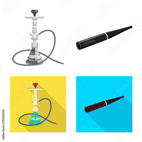 Isolated object of refuse and stop icon. Set of refuse and habit vector icon for stock.