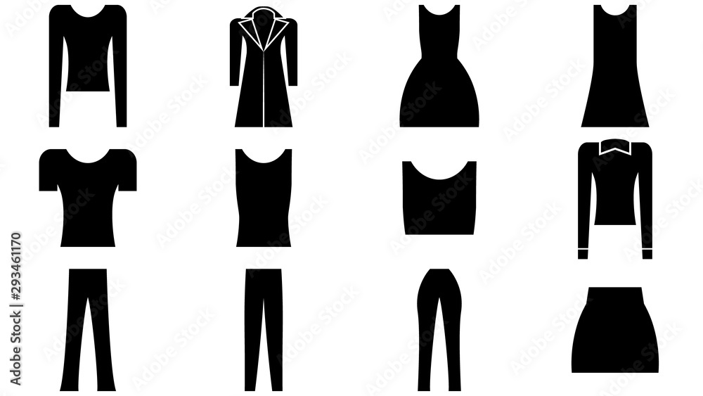 Fototapeta premium Set of icons vector design. Clothes icon collection vector illustration