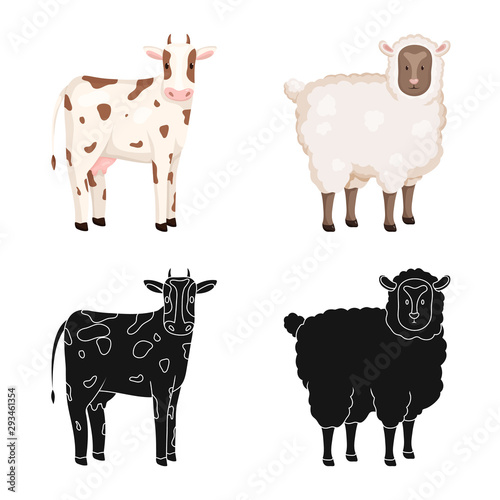 Vector illustration of breeding and kitchen sign. Set of breeding and organic vector icon for stock.