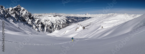 France, Hautes Alpes, Queyras Nature Park, Saint Veran, Tete de longet, ski mountaineering photo