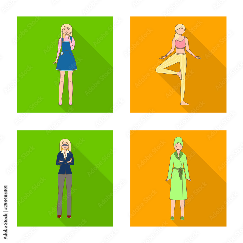Isolated object of woman and body logo. Set of woman and style stock vector illustration. Isolated object of woman and body logo. Set of woman and style stock vector illustration.