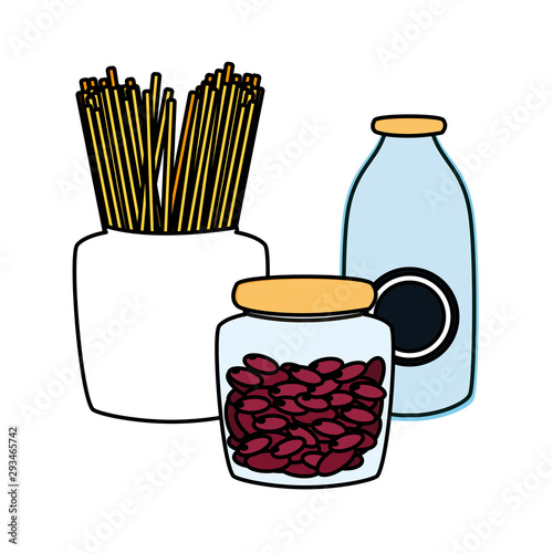 Isolated noodles and beans icon vector design