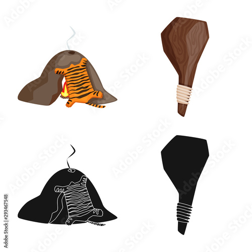 Vector illustration of evolution and prehistory sign. Set of evolution and development vector icon for stock.