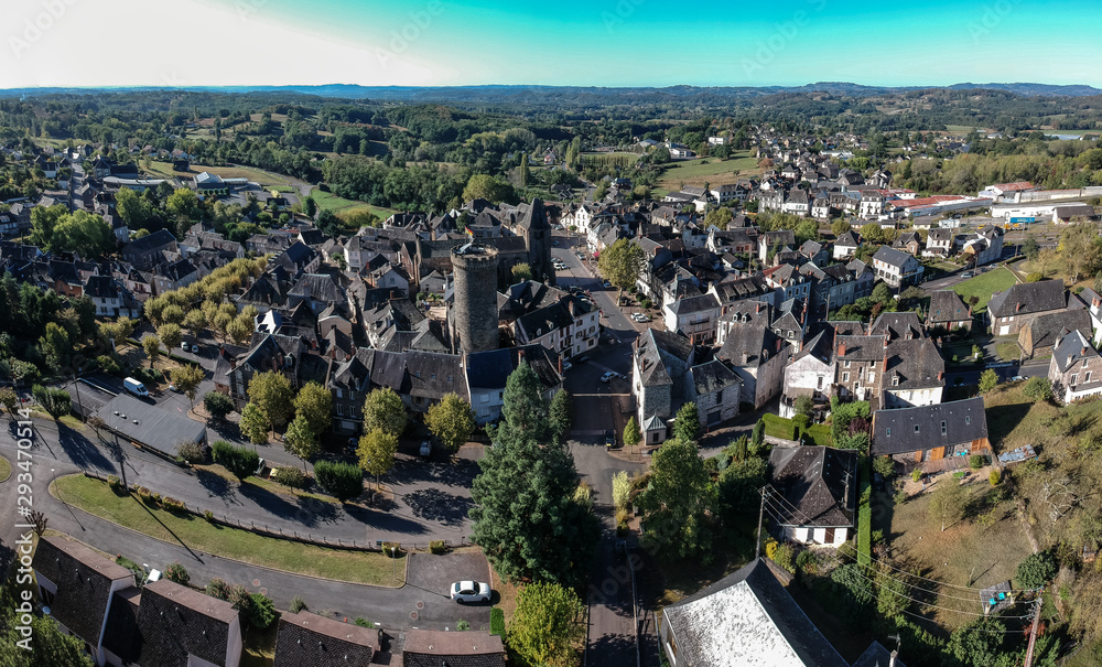 Allassac (Corrèze, France) - Vue aérienne de la cité ardoisière