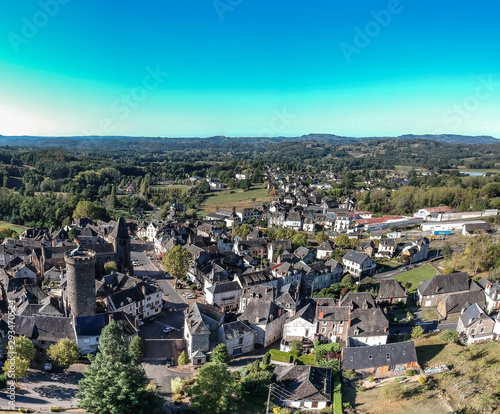 Allassac (Corrèze, France) - Vue aérienne de la cité ardoisière