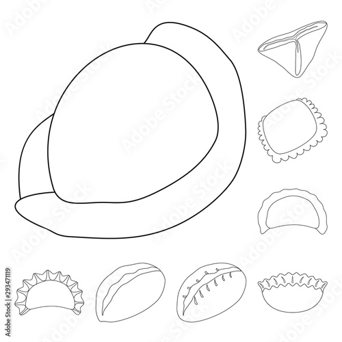 Isolated object of food and dish sign. Collection of food and cooking stock symbol for web.