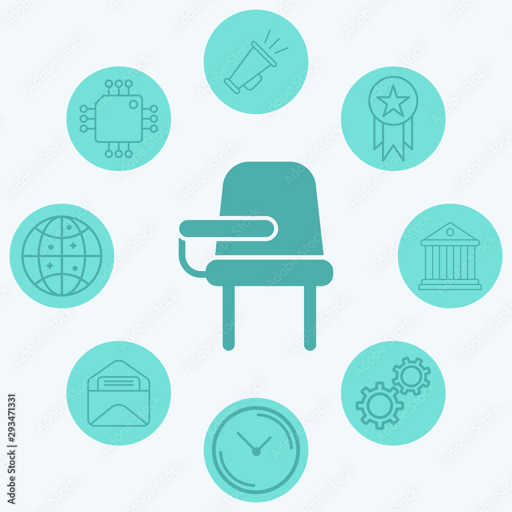 Desk chair vector icon sign symbol Desk chair vector icon sign symbol