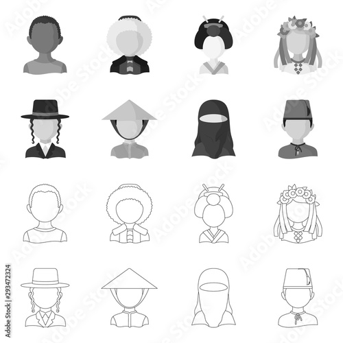 Vector design of imitator and resident logo. Collection of imitator and culture vector icon for stock.