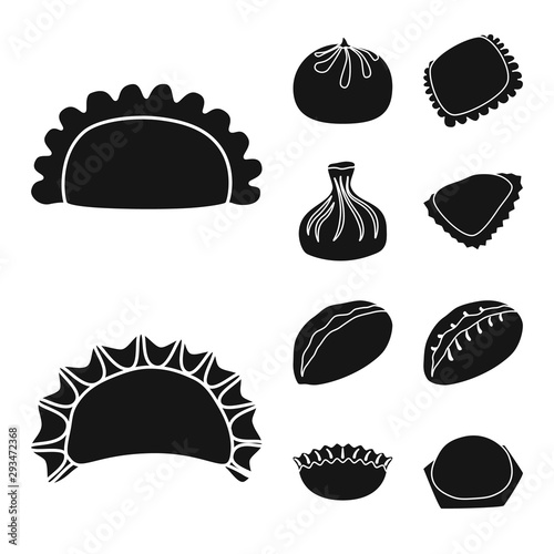 Vector design of cuisine and appetizer icon. Collection of cuisine and food vector icon for stock.