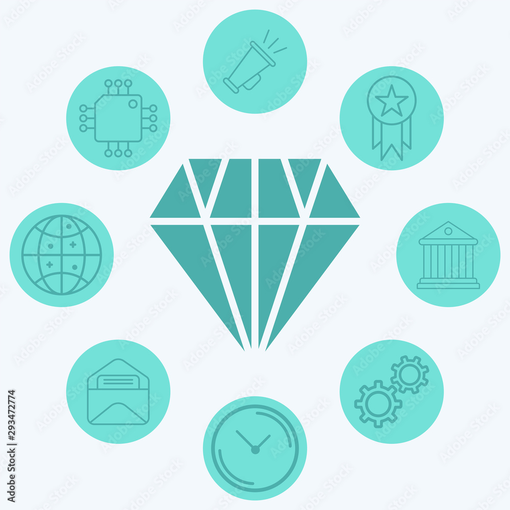 Diamond vector icon sign symbol