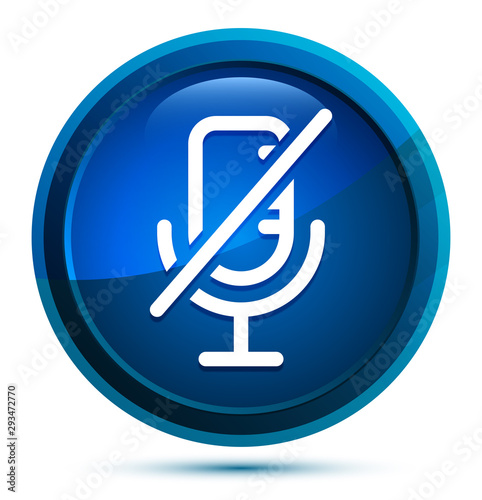 Mute microphone icon elegant blue round button illustration