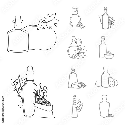 Vector design of healthy and vegetable logo. Collection of healthy and organics vector icon for stock.