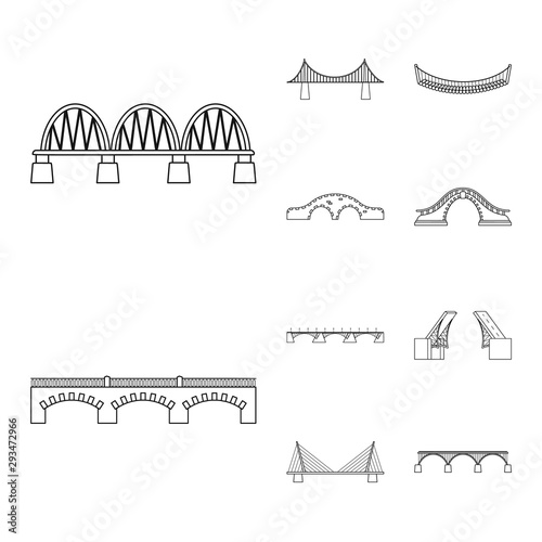 Isolated object of sight and connection symbol. Collection of sight and construct stock symbol for web.