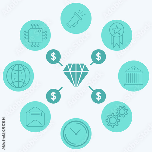 Diamond vector icon sign symbol