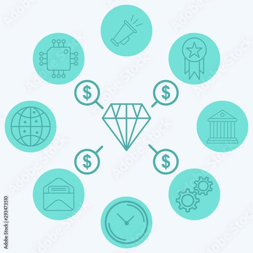 Diamond vector icon sign symbol