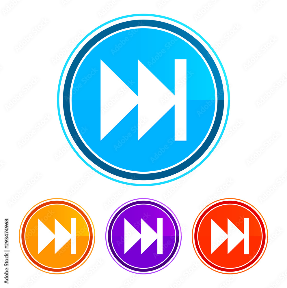 Next track playlist icon flat design round buttons set illustration design Next track playlist icon flat design round buttons set illustration design