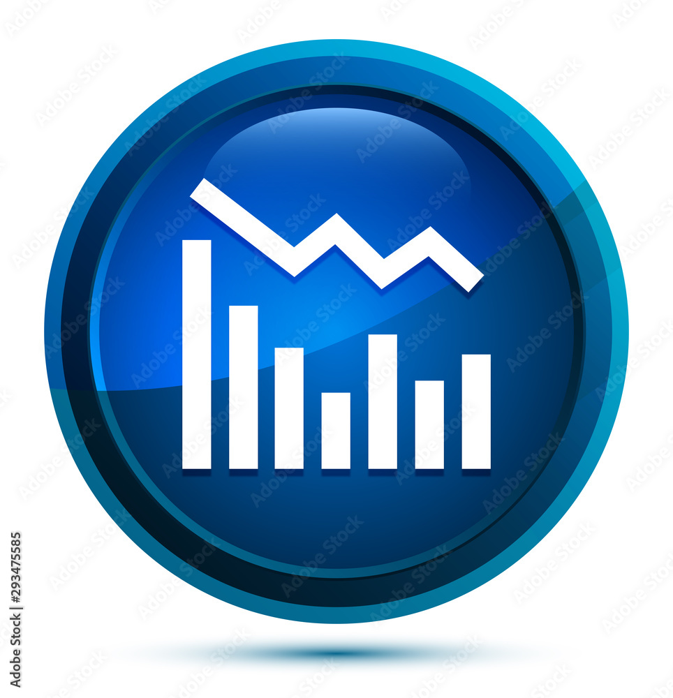 Statistics down icon elegant blue round button illustration Statistics down icon elegant blue round button illustration
