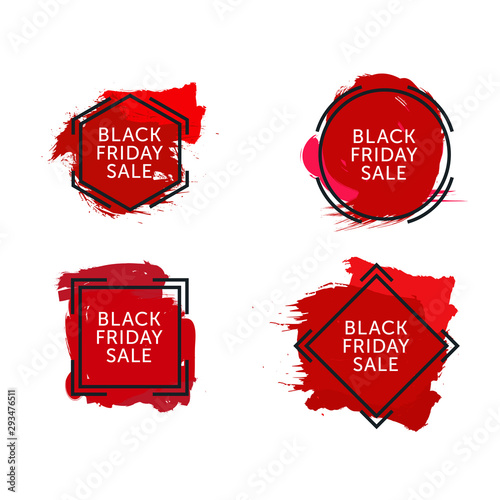 Set of Black Friday Sales Banners. Black Friday Roundel Graphic - Vector