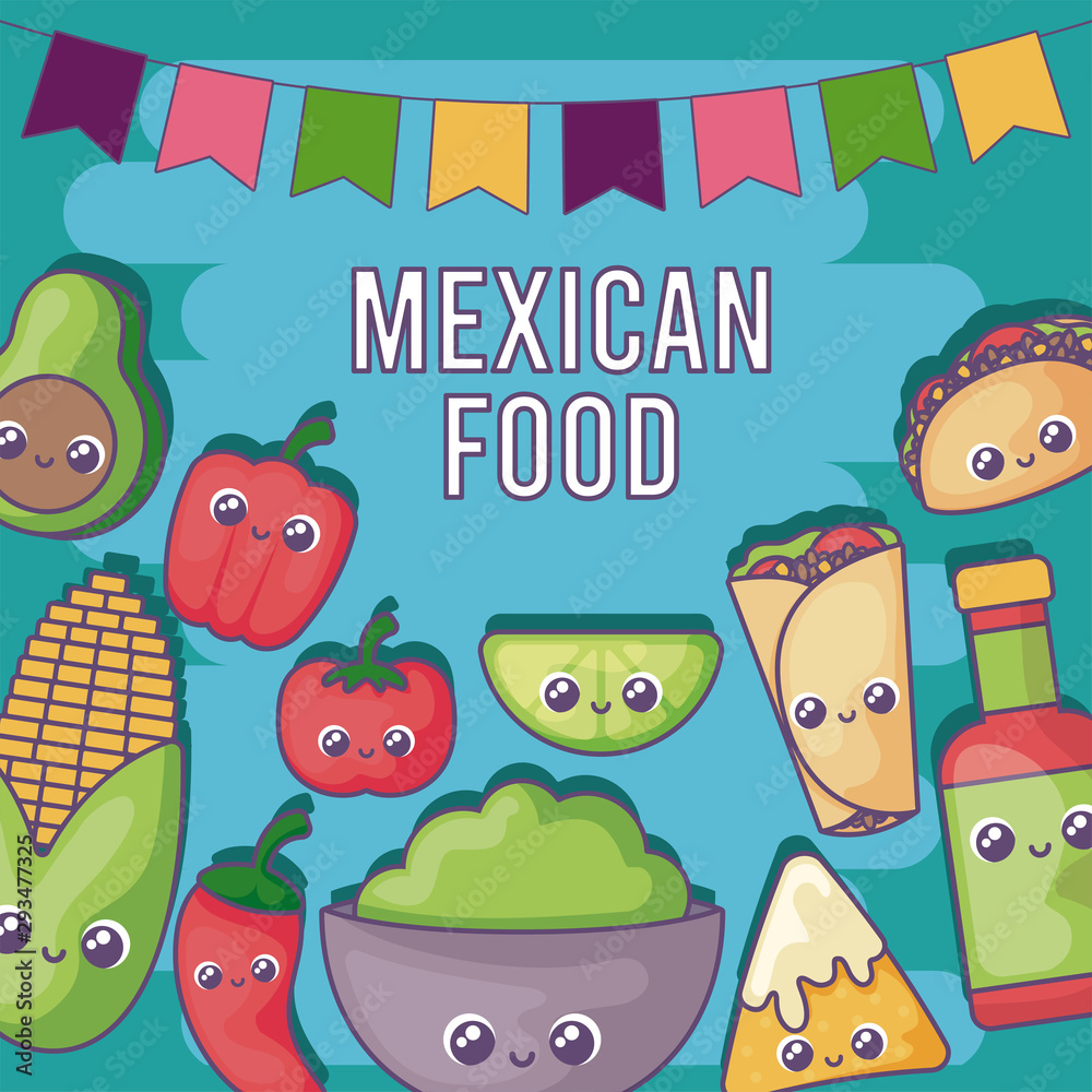 Fototapeta premium card with Mexican food label